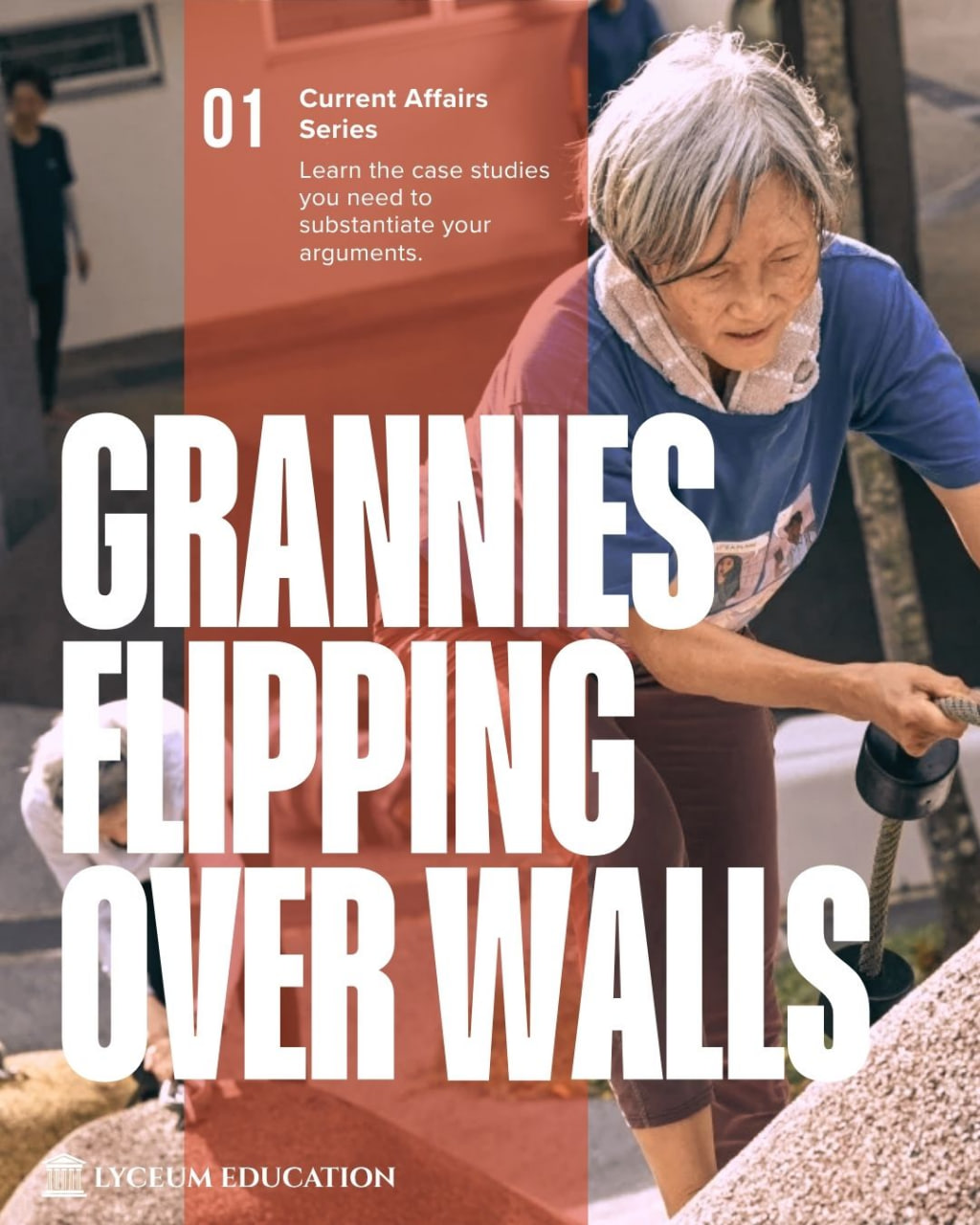 Grannies flipping over walls